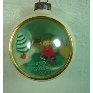 VINTAGE HALLMARK ORNAMENT-MERRY CHRISTMAS PANORAMA-1978-NO BOX